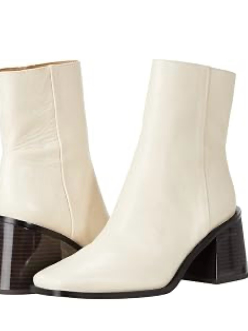 Sam Edelman Women's Cream Block Heel Ankle Boots